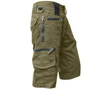 TOFOTL-Pantalón Corto Hombre Elástica Vaqueros Cortos Antiolor Bicicleta Bermudas Cargo Azul Marino Militar Pantalones de Cintura Ejercito Español Stretch Bermudas Hombre 28-Verde 4XL