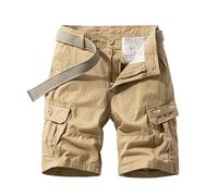 TOFOTL-Pantalon Corto Multibolsillos Hombre Playa Bermudas Cargo Eco-Friendly Pantalones de Trabajo Boxeo Cómodo Montaña Lino Elasticos Casual Pantalón Vaquero Corto Hombre 12-Caqui XXL