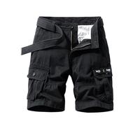 TOFOTL-Pantalones Cortos Cargo Hombre con Cintura Elastica Vaqueros Táctica Correr Elasticos Elegante Bermudas Pantalon Hombre Verano Holgado Boxeo Pantalones Cortos Militares 12-Negro 3XL
