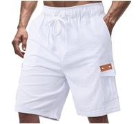 TOFOTL Pantalones Elegante Trabajo Pantalon Corto Hombre Vestir Elásticos Cargo Shorts Drip Tenis de Trabajo Baloncesto Pantalones Cortos Cargo Hombre Antiarrugas 16-Blanco L
