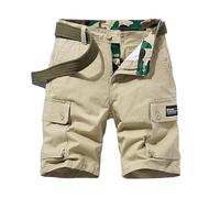 TOFOTL Pantaloneta Hombre Bermudas Verano Trabajo Retro Velilla Pantalones Cortos de Lino para Ejercito Español Vaqueros Cortos Bermudas Cargo Hombre Playa Secado Rápido 13-Caqui L