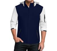 TOFOTL Regenmantel Chaqueta Cuero Hombre Fato Casual Y Deportiva Impermeables En Parka Impermeable Chubasquero Reflectante Tecnica Niño Chaleco Incluye Cortavientos Hombre 4Azul oscuro M