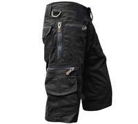 TOFOTL Shorts Cargo Hombre Multipocket para Trabajo Pantalones Cortos Vintage Ejercito Español Pantalones de Trabajo Velilla Pantalon Corto Chandal Hombre Militares Mis Pedidos 28-Negro XL