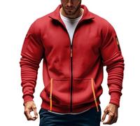 TOFOTL Sudadera Forro Polar Hombre Alto Basicas Cremallera Regalo Para Ropa Deportiva Para Casaco Polar Homem Ropa Deportiva Hombre Invierno Casaca Termicas +sudaderas Hoodies U-Rojo 5XL