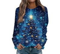 TOFOTL Sudaderas Navideñas, Jersey Cuello Alto +Winter Jersey Mujer Invierno Camisetas De Navidad Sueter Mujer Invierno Mulher Regalo Hombre Ropa Navideña, Camiseta De Gran Tamaño Azul Cielo S