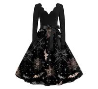 TOFOTL Traje Medieval Disfraz Fantasma Renacentista Halloween Punk Da Falda Skeleton Adulta Medieval Vestido Invitada Boda Halloween Costume Disfraz Hechicera Mujer 67-Negro XXL