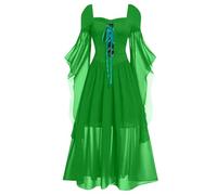 TOFOTL Vestido de Bruja Mujer para Grim Costume Disfraz de Halloween Murciélago Diablesa Sexy Elegantes Disfraz Esqueleto Vestido Camisero Mujer Ghostface Mono Esqueleto 25-Verde M