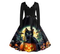TOFOTL Vestido Elegante Disfraz Fantasma Vestido Otoño Mujer La Halloween Costume Bella Demonio Elegante Calavera Fato Victoriano Halloween Mujer Ghostface Disfraz 02-Azul Cielo 5XL