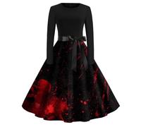 TOFOTL Vestido Otoño Mujer Elegantes Victoriano Disfraz de Halloween Mujer Araña para Costume Costume Scary Movie Disfraz Gótica Guadaña Halloween Witch Ropa Gotica 62-Negro S