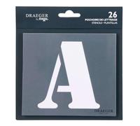 Toga by DRAEGER Paris 1886 - Juego de 26 Plantillas Completas de Letras Alfabéticas - Plástico Transparente - Altura 5 cm - Compatible con Bolígrafo, Lápiz, Rotulador, Pintura - Versión en francés