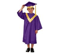 Toga de graduación de jardín de infancia internacional Vestido de graduación infantil Toga de médico de jardín de infancia Vestido de actuación 5-12 años (a-Purple, 5-6 Years)