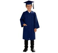 Toga de graduación de Punto con Gorro Brillante, Ropa Ceremonial para niños y niñas de 2 a 9 años # L