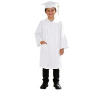 Toga de graduación de punto con gorro. Toga de graduación brillante, adecuada para niños y niñas de 2 a 9 años.
