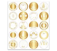 Toga Embalaje Autoadhesivo, Blanco y Dorado, 3 x 3 cm