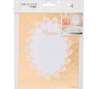 TOGA Menu, blanco y dorado, 13,5 x 18 cm, juego de 5 piezas