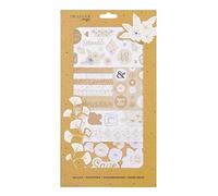 Toga - Pegatinas y formas recortadas, Follaje y patrones gráficos, oro y blanco, 17 x 31 cm