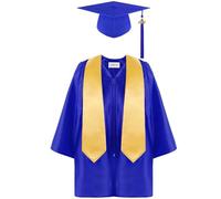 Toga - Vestido de graduación para niños con borlas y sombrero, disfraz de graduación Toga para niños de guardería, disfraz decorado para estudiantes de primaria media, línea de disfraces de 4 a 14