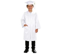 Toga y gorro de graduación de punto, diseño brillante, ropa para ceremonias infantiles de 2 a 9 años # L