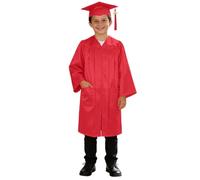 Toga y gorro de graduación de punto, diseño brillante, ropa para ceremonias infantiles de 2 a 9 años # L