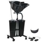 Togarhow - Tazón de champú portátil de altura ajustable para lavado del cabello con bomba eléctrica, fregadero de champú portátil con pulverizador para uso doméstico y peluquería (negro)