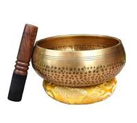 TOGEPP Maestro curativo Hand Martillado Tibetano Cuenco Cuenco, Chime Bronce Qing Buddha Sound Bowl, Nepal Tíbet Chant Yoga Meditación Cinturón Cuenco Handicraft Sanskrit (Color : 20cm)