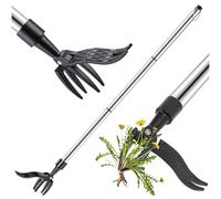 TOGETDREAM Extractor de maleza Juego de Jardín Extractor Malas Hierbas, Herramienta de Jardín de Césped de Pie Extractor de Malezas de Jardín con 4 Garras Quita Hierbas Malas Manual para Césped Patios
