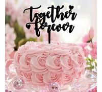 Together Forever - Decoración para cupcakes con temática de amor, anillo de diamante blanco, decoración para tartas de boda, fiesta, pasteles, decoración novedosa única y reutilizable con apellido de