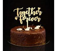 Together Forever - Decoración para tarta dorada con texto en inglés "Mr & Mrs", para aniversario de boda, silueta personalizada, elegante novia y novio, decoración para tartas de compromiso, novia
