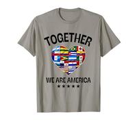 Together We Are America Heart Flags Camiseta