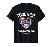 Together We Are America Heart Flags Camiseta