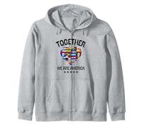 Together We Are America Heart Flags Sudadera con Capucha