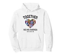 Together We Are America Heart Flags Sudadera con Capucha