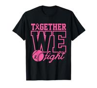 Together We Fight Softball - Ropa de concienciación sobre el cáncer de Mama, Color Rosa Camiseta