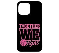 Together We Fight Softball - Ropa de concienciación sobre el cáncer de Mama, Color Rosa Carcasa para iPhone 13 Pro MAX
