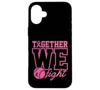 Together We Fight Softball - Ropa de concienciación sobre el cáncer de Mama, Color Rosa Carcasa para iPhone 16 Plus