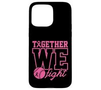 Together We Fight Softball - Ropa de concienciación sobre el cáncer de Mama, Color Rosa Carcasa para iPhone 15 Pro MAX
