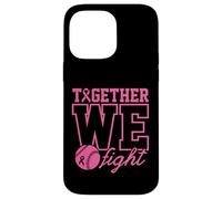 Together We Fight Softball - Ropa de concienciación sobre el cáncer de Mama, Color Rosa Carcasa para iPhone 14 Pro MAX