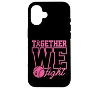 Together We Fight Softball - Ropa de concienciación sobre el cáncer de Mama, Color Rosa Carcasa para iPhone 16