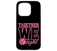 Together We Fight Softball - Ropa de concienciación sobre el cáncer de Mama, Color Rosa Carcasa para iPhone 15 Pro