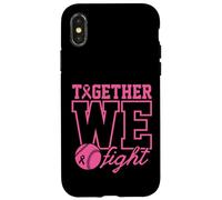 Together We Fight Softball - Ropa de concienciación sobre el cáncer de Mama, Color Rosa Carcasa para iPhone X/XS