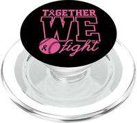 Together We Fight Softball - Ropa de concienciación sobre el cáncer de Mama, Color Rosa PopSockets PopGrip para MagSafe