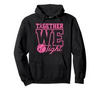 Together We Fight Softball - Ropa de concienciación sobre el cáncer de Mama, Color Rosa Sudadera con Capucha