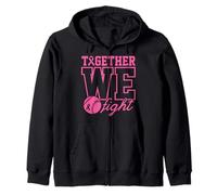 Together We Fight Softball - Ropa de concienciación sobre el cáncer de Mama, Color Rosa Sudadera con Capucha