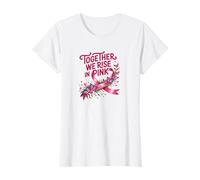 Together We Rise in Pink Shirt - Concientización sobre el cáncer de Mama Camiseta