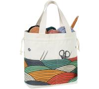 TOGETRUE Bolsa de hilo, bolsa de ganchillo para tejer, organizador de bolsas de almacenamiento de hilo, bolsas de ganchillo para proyectos de ganchillo, bola de madeja de tienda, aguja de tejer corta