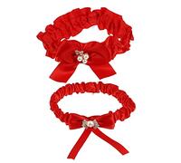 TOGEVAL 1 Juego anillo de ligas para novias novia para ser decoraciones trajes de damas paseo traje de fiesta ligas de novia garter de novia alianza de boda nupcial paño rojo