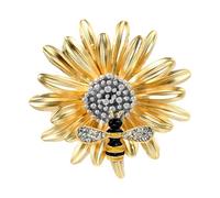 TOGEVAL 1 Pc Broche de abeja margarita broches de alfileres del día de la sostenedor del anillo de servilleta broche de girasol Broche de moda exquisito broche aleación Golden