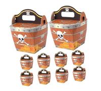 TOGEVAL 10 piezas Caja Cofre del Tesoro Pirata Creativa de Unidades Cajas para Dulces y Regalos Fiestas Infantiles Diseño Elegante con Cortes Decorativos Ligera y Portátil para Bodas y