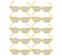 TOGEVAL 10 Piezas Gafas 3D para Cine y Videojuegos 10 Unidades, Lentes Anaglifo Amarillas, Compatibles Proyector, TV y Pc, Diseño Ultraligero y Lentes de Alta Transmitancia para Uso en