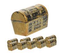 TOGEVAL 10 piezas Mini Cofres del Tesoro Vintage Decoración para Fiesta Pirata y Accesorios para Miniaturas para y Casas de Muñecas